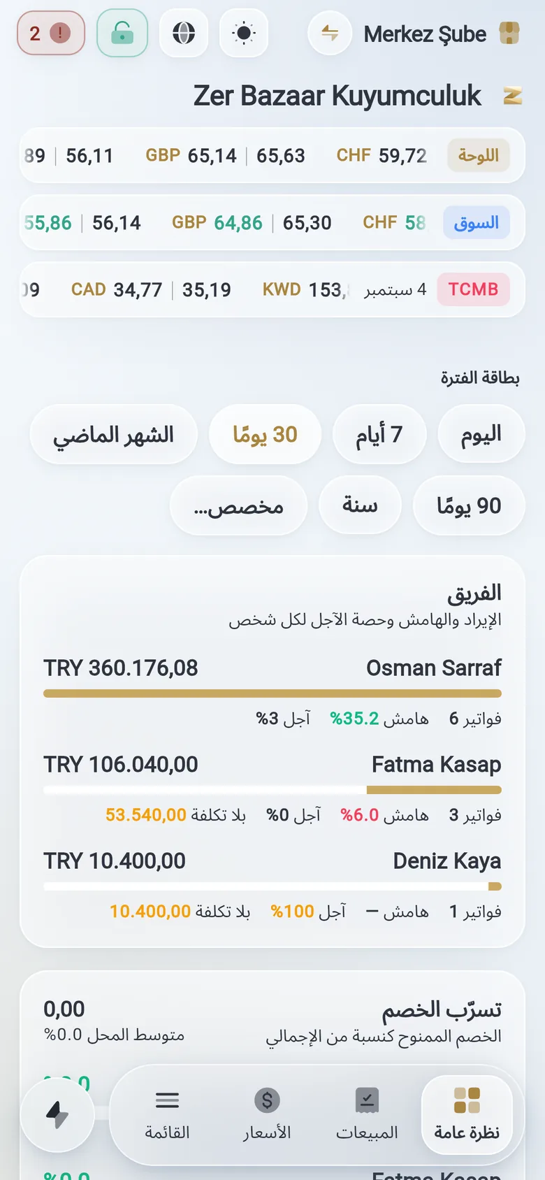 شاشة النظرة العامة على الهاتف.